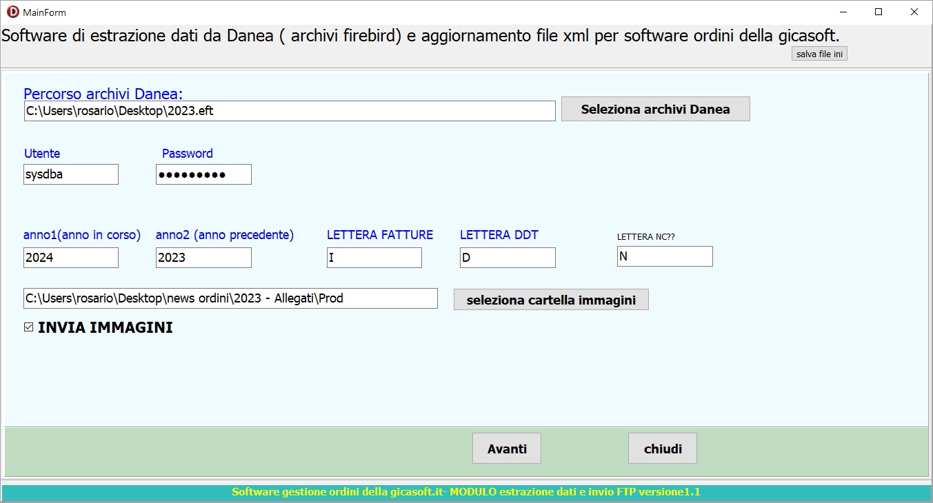 Estrazione dati da danea.